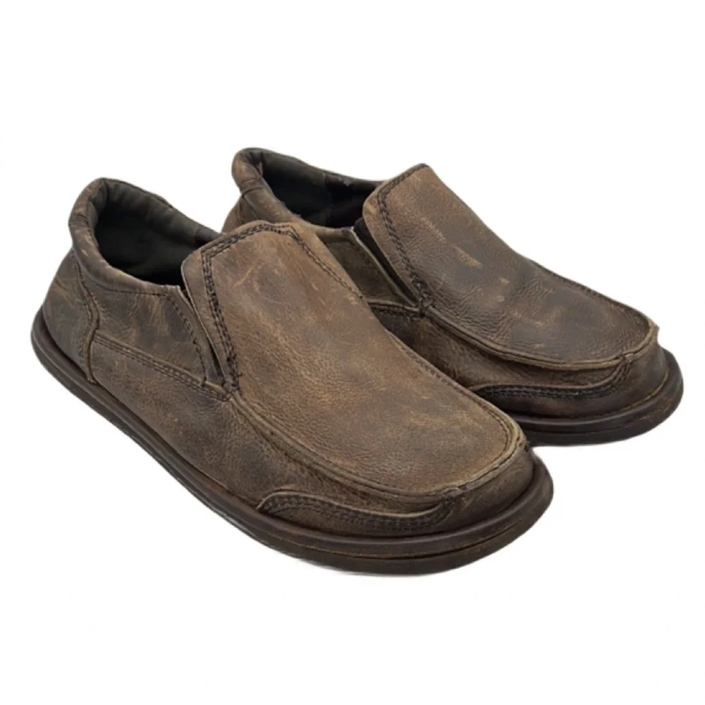BED|STU Slip On Distressed Brown Loafers‎ Casual